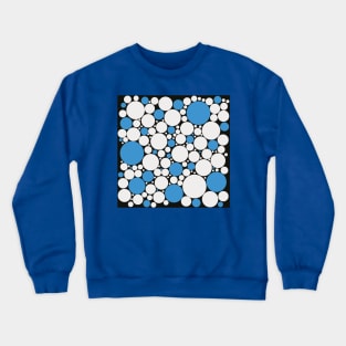 white and blue pop art polka dot pattern Crewneck Sweatshirt